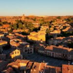 Aerial view of Ayllon medieval town in the province of Segovia, Castile and Leon, Spain