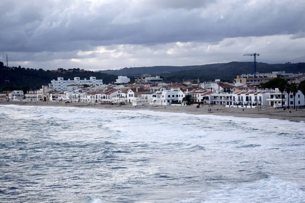 Altafulla (Tarragona).Coast view in a stormy day.
