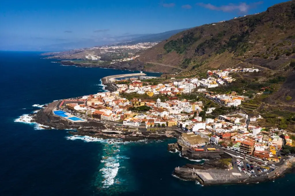 Beach in Tenerife, Canary Islands, Spain.Aerial view of Garachiko in the Canary Islands