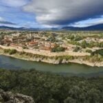 Medieval village with stone wall in Spain. Buitrago del Lozoya