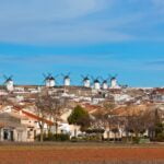 Old Spanish windmills view, Campo de Criptana