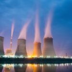 power plant at night