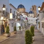 Spanish mediterranean picturesque village of Altea. Traditional street by night