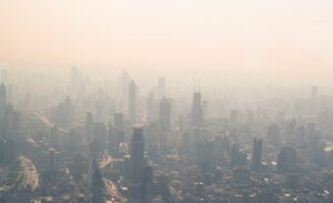 View of the pollution in Shanghai