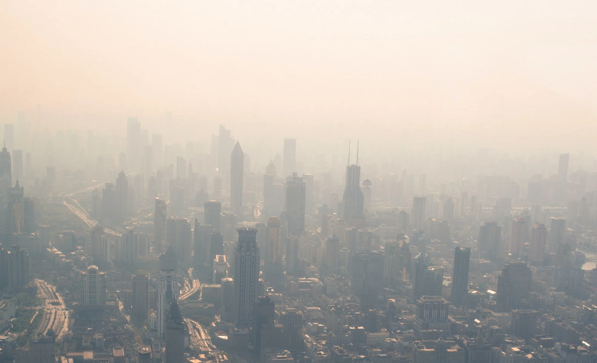 View of the pollution in Shanghai