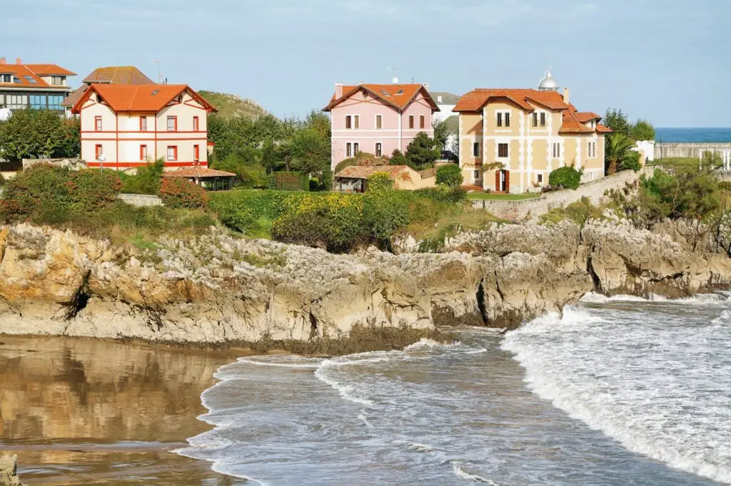 Village of Llanes and beach, Asturias, Spain